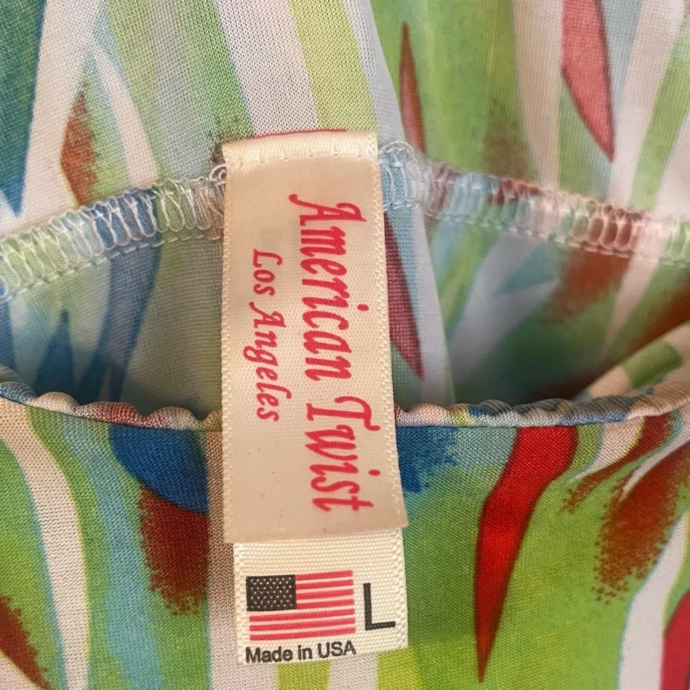 Nordstrom American Twist Tropical Strapless Ruffle Popover Maxi Dress Large - Picture 6 of 8
